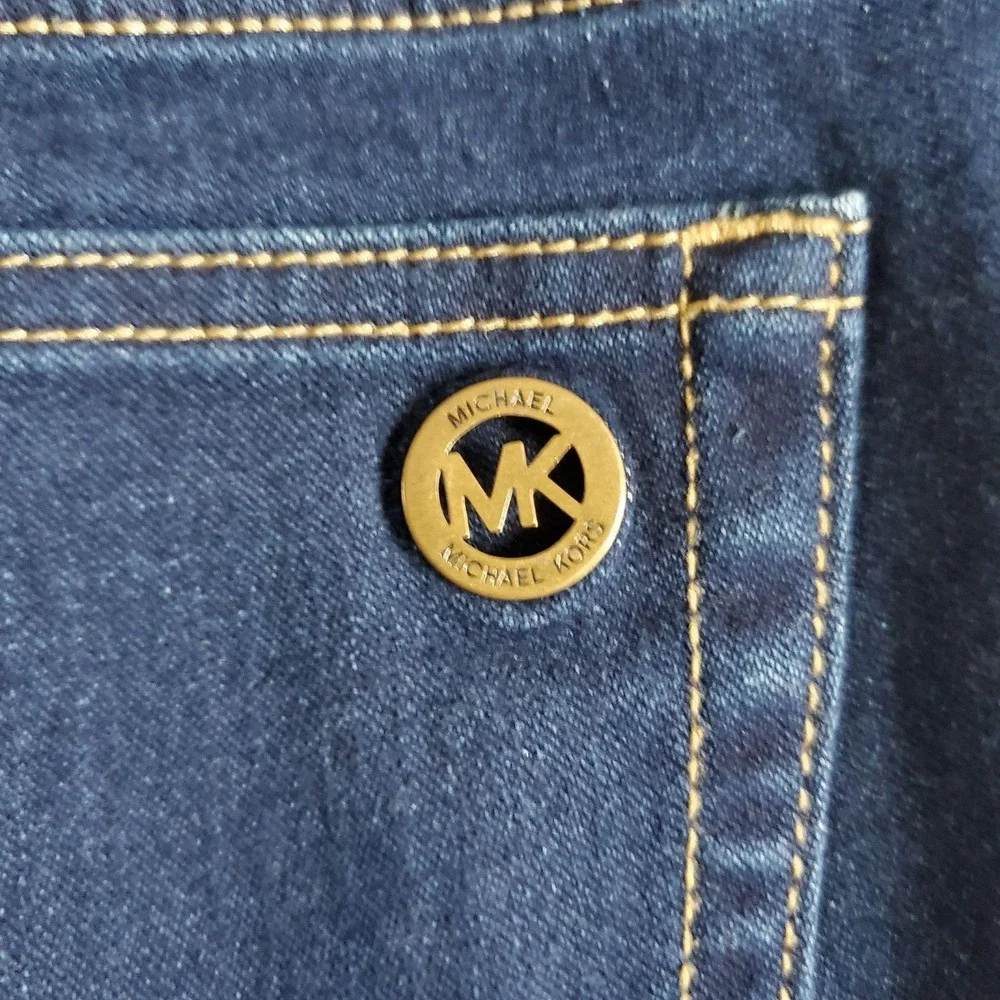 Michael Kors Jeans Womens 6 Blue Izzy Skinny Dark Wash Stretch Denim Logo